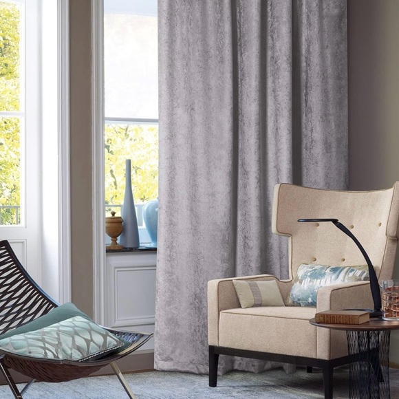 Always4u Soft Crushed Velvet Curtains Grommet Luxury Drapes - Picture 2 of 10